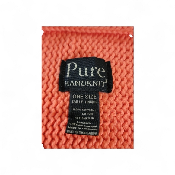 Sweater - Pure Handknit Shrug/Wrap In A Orange-Coral Color - Picture 2 of 3